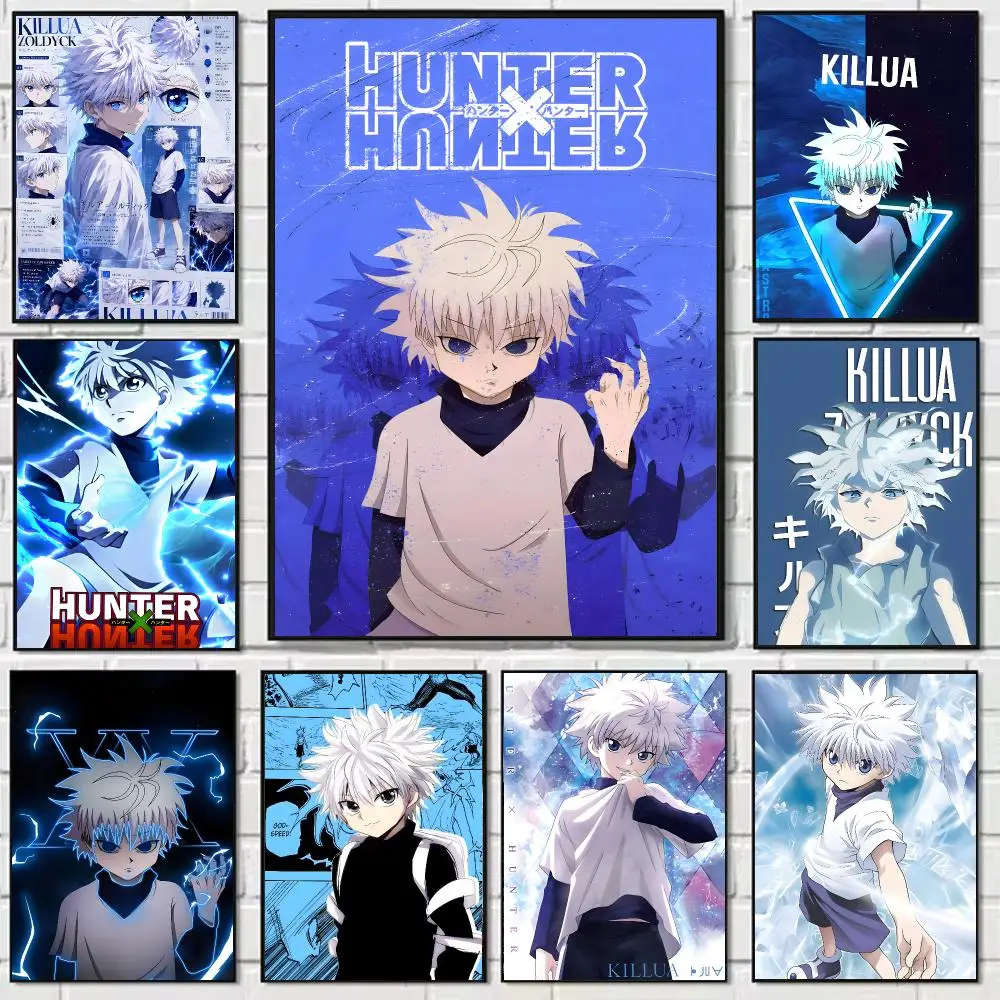 Anime Role K-Killua Zoldyck Poster Self-adhesive Art Waterproof Paper Sticker Coffee House Bar Dorm Room Wall Decor