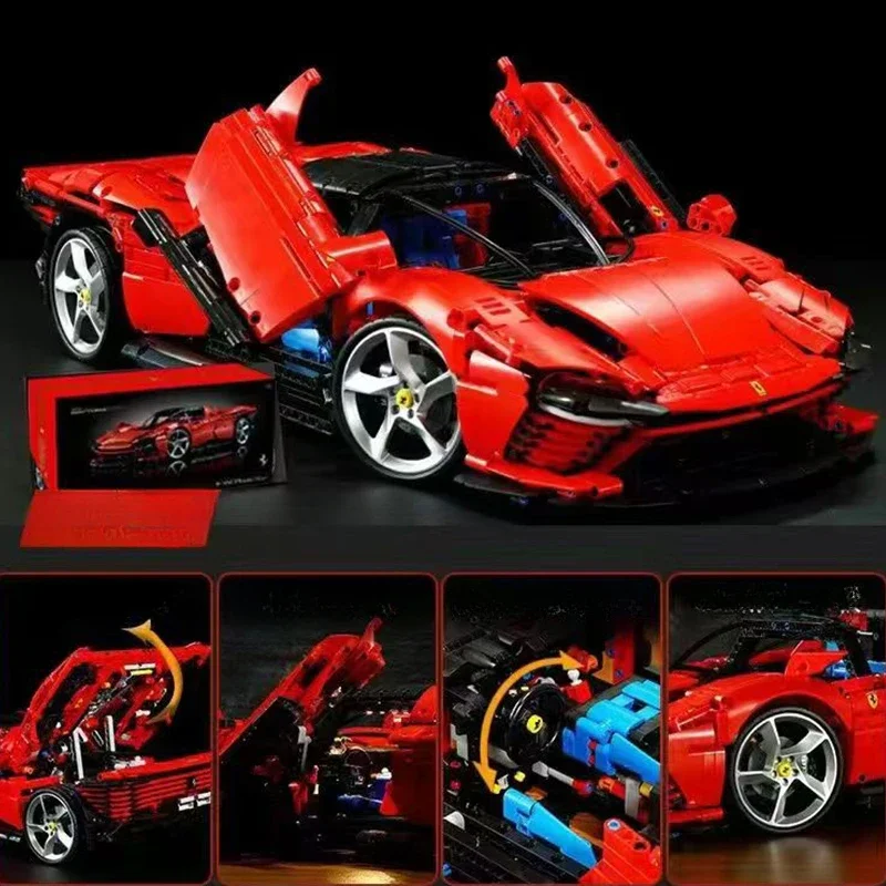 42143 Daytona SP3 Supercar Model Ferraried Technical Car Building Block Bricks Toys for Kids Boys Girls Christmas Birthday Gifts