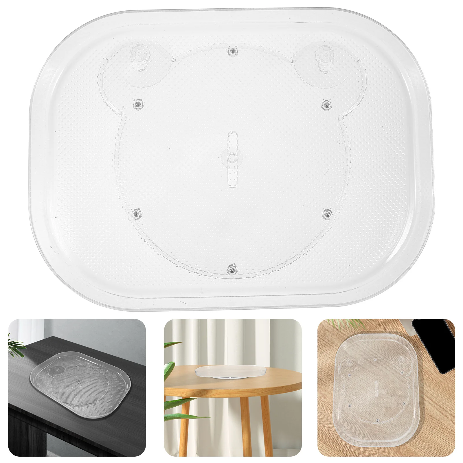 

Clear Rectangular Turntable Organizer for Refrigerator Kitchen Countertop 360 Degree Rotating Beverage Sauce Bottle Storage