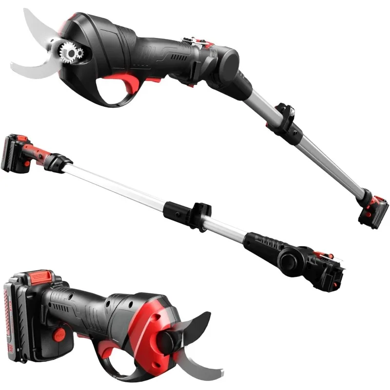 

2-IN-1 Cordless Electric Pole Pruning Shears，20V Battery Powered Cordless Pruner, 1.2" Cutting Diameter, 13 FT MAX Extension