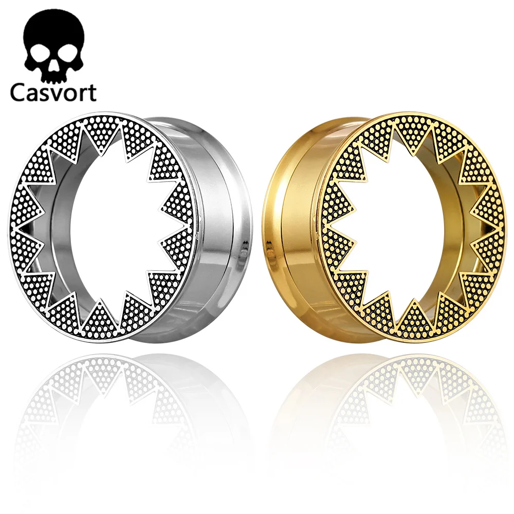 

Casvort 2PCS 316 Stainless Steel Ear Gauges Stretcher Sharp Angle Ear Plugs Tunnels Piercing Women Men Body Jewelry