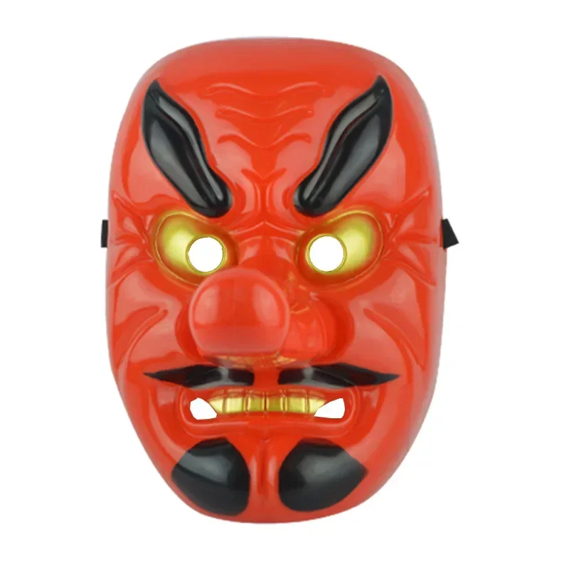 

2025 Japanese Tengu Long Nose Mask Buddhist Prajna Samurai Red Plastic Warrior Mask