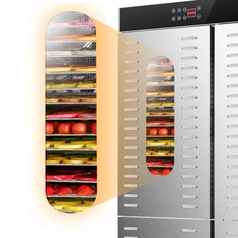 Máquina do secador do desidratador vegetal do fruto do alimento, 80 bandejas, grande capacidade comercial, forno de secagem industrial da carne