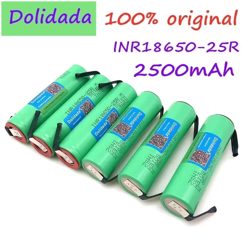 

Original New Battery 3.7V 18650 2500mah INR18650 25R 20A Battery Scrap Lithium Battery Screwdriver Flashlight+nickel DIY