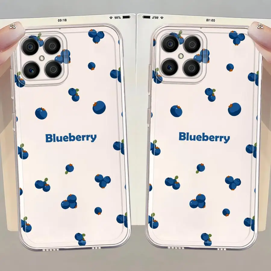 Coque de téléphone souple aux couleurs des fruits et des bleuets, pour Honor X9a X8a X9b 90 Lite X7b X8 X8b