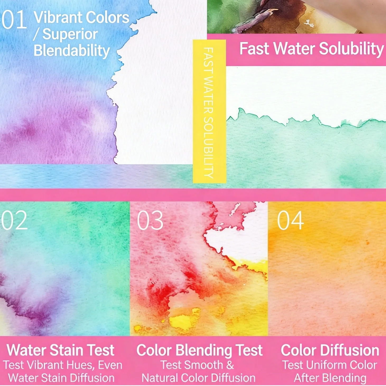 Pearlescent Solid Watercolor Paint Set |   Highly Soluble Art-Specific Pigments, Specially Designed for Artists, for Use in Art Painting.