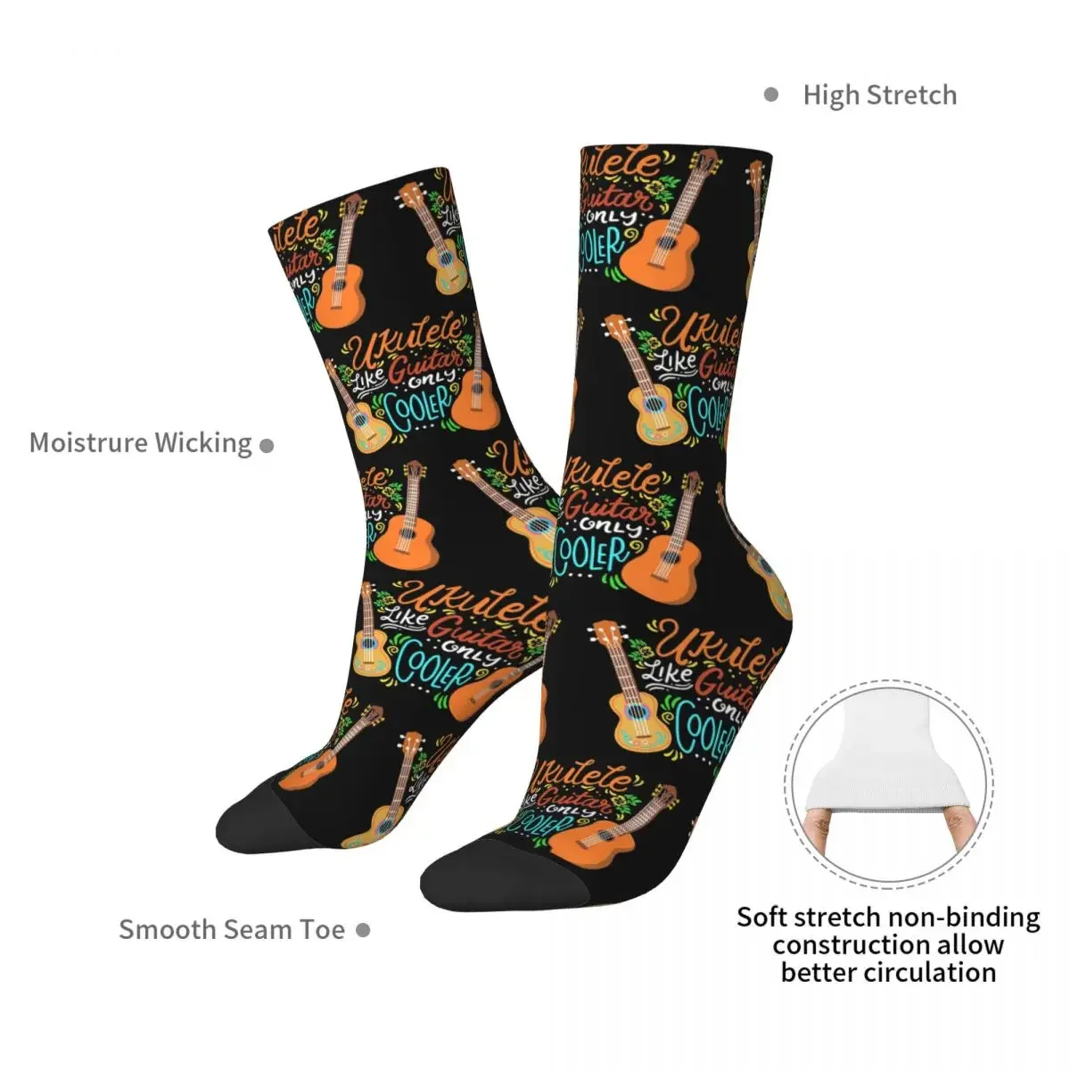 Chaussettes Ukulele Like JEOnly pour Musicien, Bas Absorbant la Sueur, Harajuku, Toutes Saisons, sulf, Cadeaux Unisexes