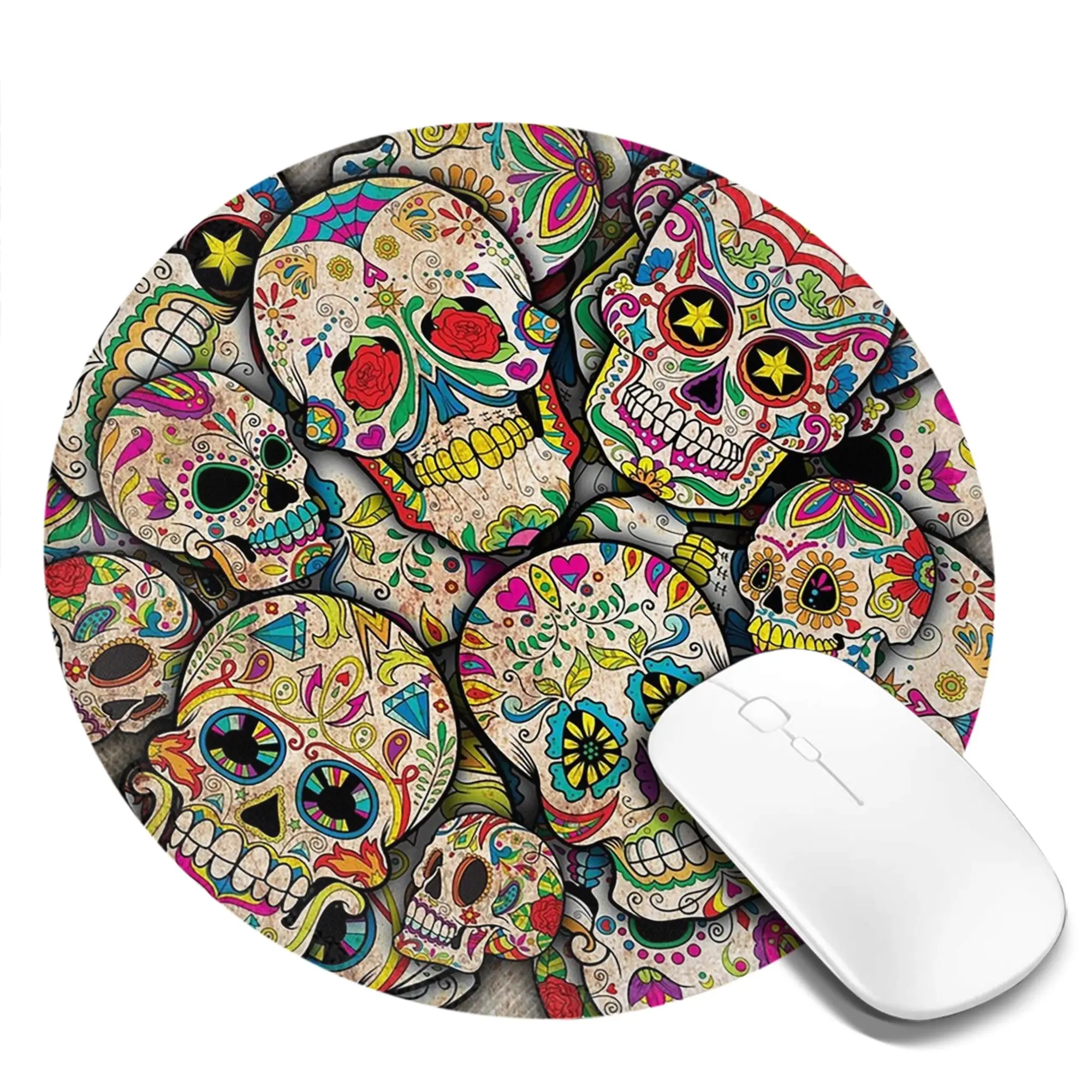 Sugar Skull Collage Mouse Pad Computer Keyboard Mouse Mat Gaming PC Laptop Desk Mat Office Accessories Table Mats