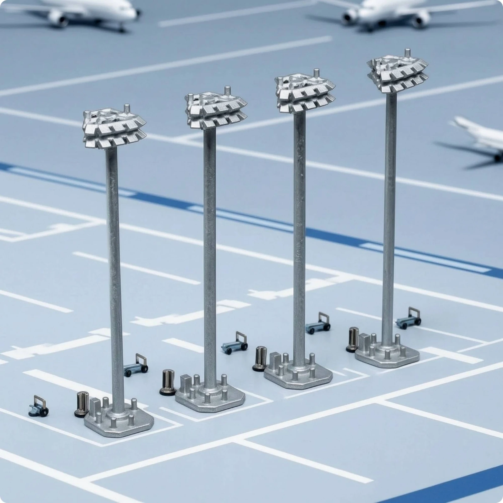 Detailed 1 400 Scale Apron Floodlight Model Airport Accessory for Airport Diorama Model Layout Scene view 5