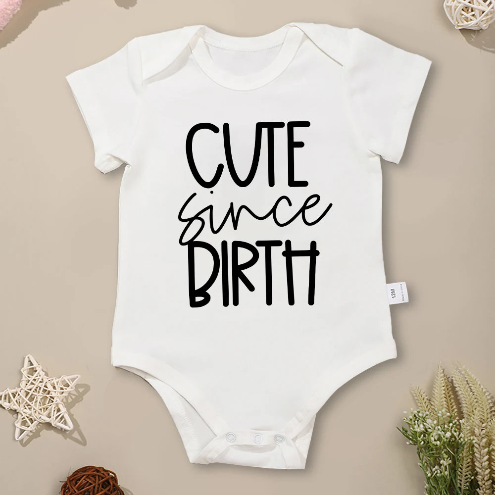 

Cute Since Birth Newborn Boy and Girl Clothes High Quality Pure Cotton Summer Baby Bodysuit Outdoor Casual Versatile Dropship