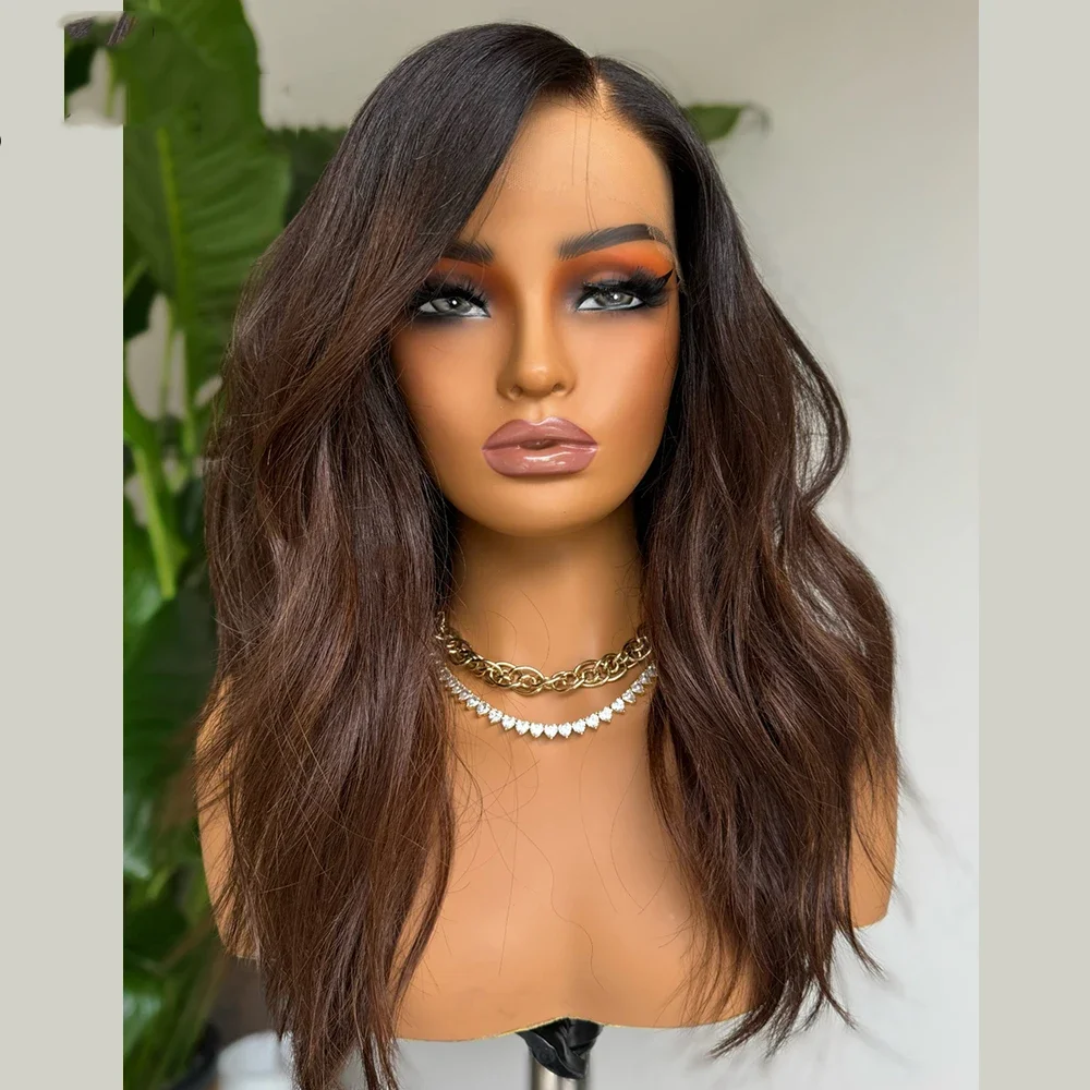 180Density Ombre Brown Glueless 28Inch 5x5 Silk Base Body Wave Jewish Human Hair Wig Baby Hair HD Lace European Hair Preplucked image 3