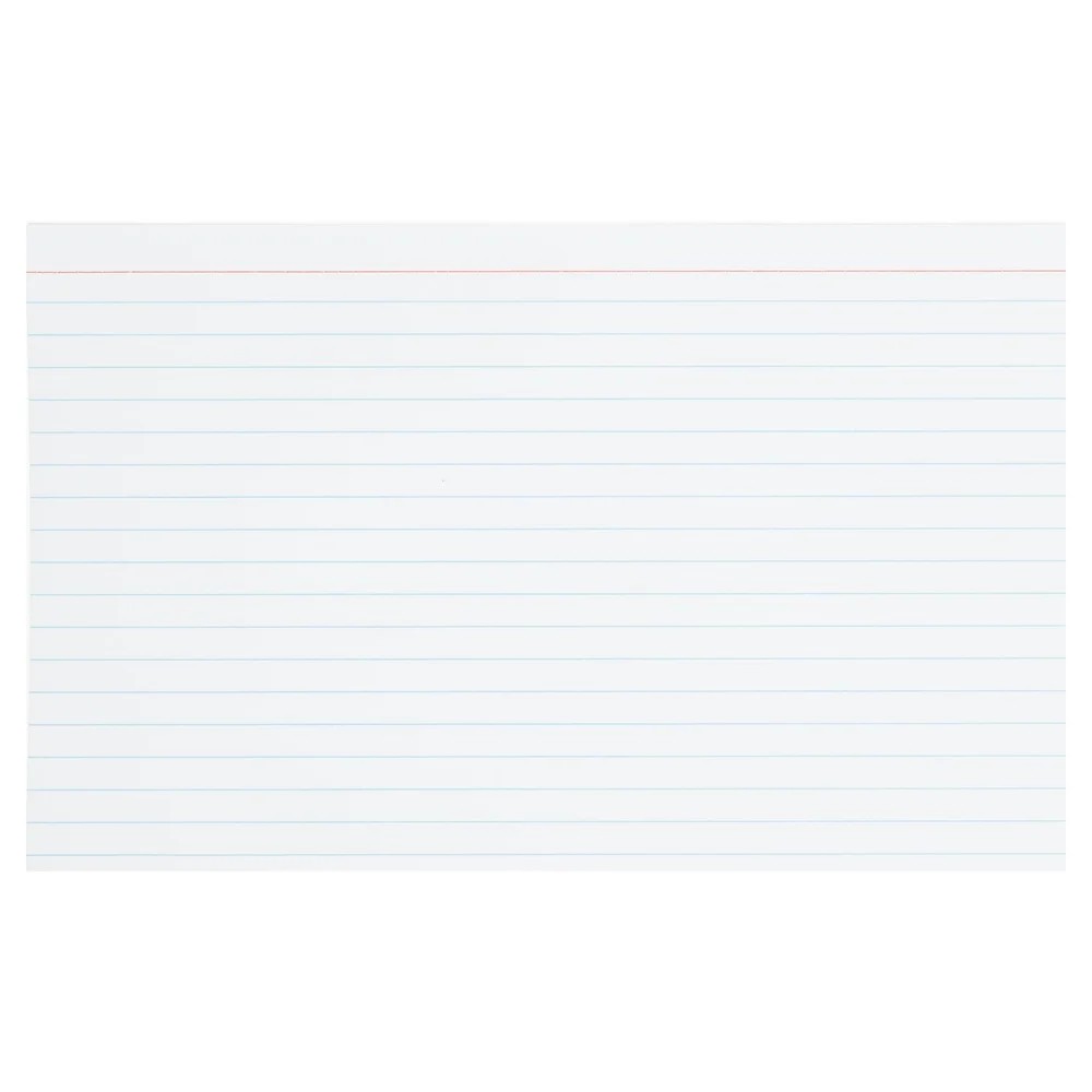 100枚入り罫線入りインデックスカード 5x8インチ 完璧なフラッシュカード メモ取り レシピ 落書き 教室用品 厚手