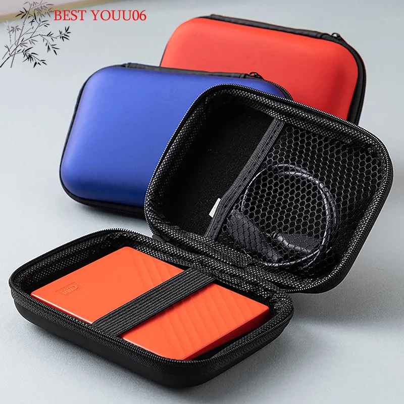 (YOUU06)Hdd Case 2.5 Inch HDD/SSD Hard Drive Case HDD Protector Storage Bag External Hard Drive Pouch For USB Cable Charger