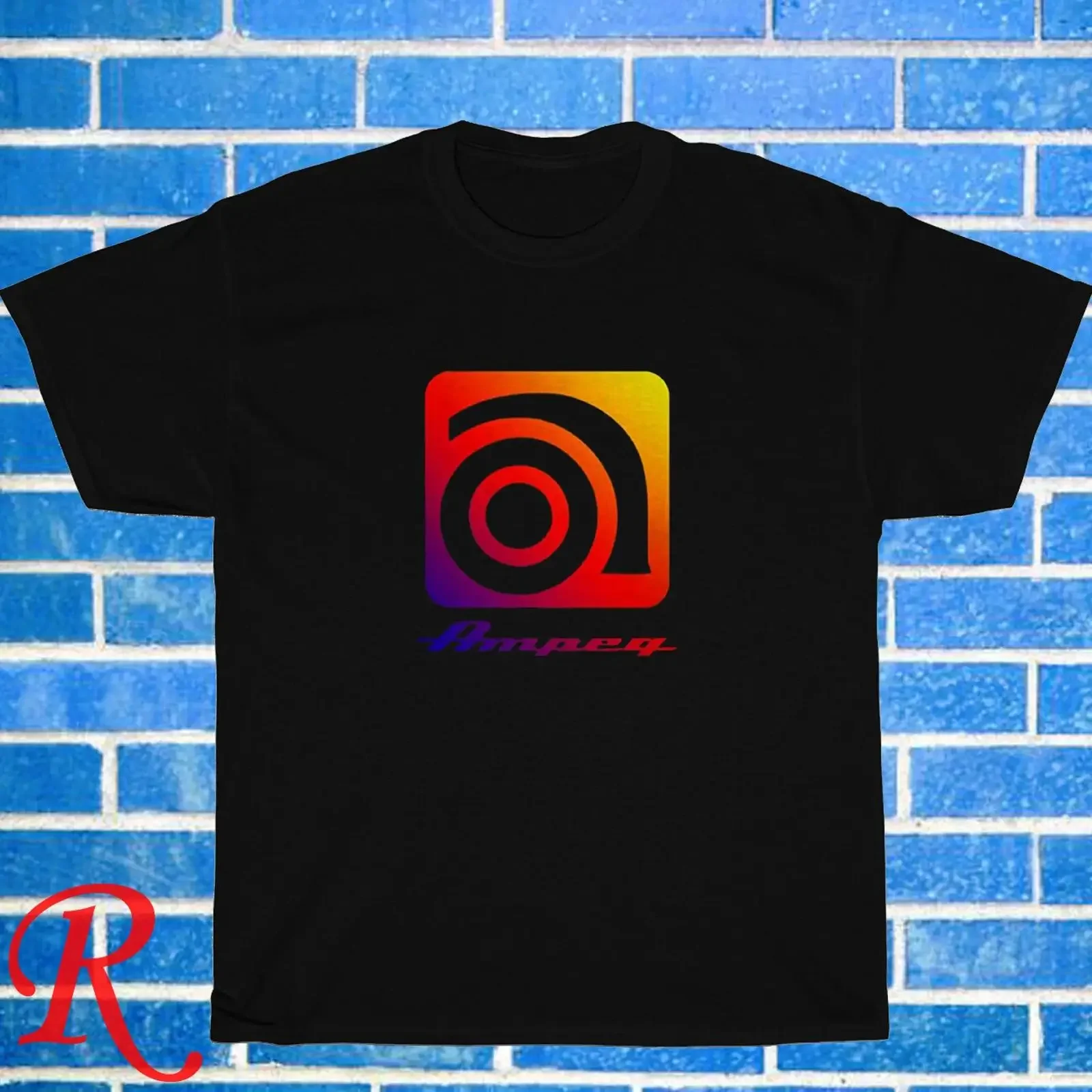 Nova Camiseta Ampeg Music Logo Preta Cinza Azul Marinho Branca Tamanhos S a 5XL Vintage Lavada para Uso Diário Gráfica Versátil Respirável