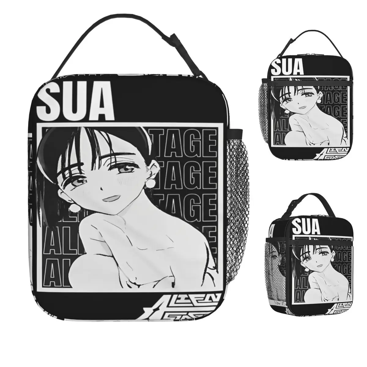 

Sua Alien Stage Lunch Bag For Lunch Box Casual Travel Cooler Bag Portable Zipper Oxford Thermal Lunch Bags