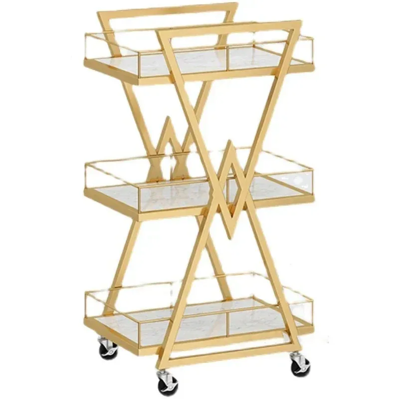 Modern Iron Salon Trolleys Beauty Salon Tool Cart with Wheels Nordic Salon Furniture Professional Auxiliary Trolley Storage Rack