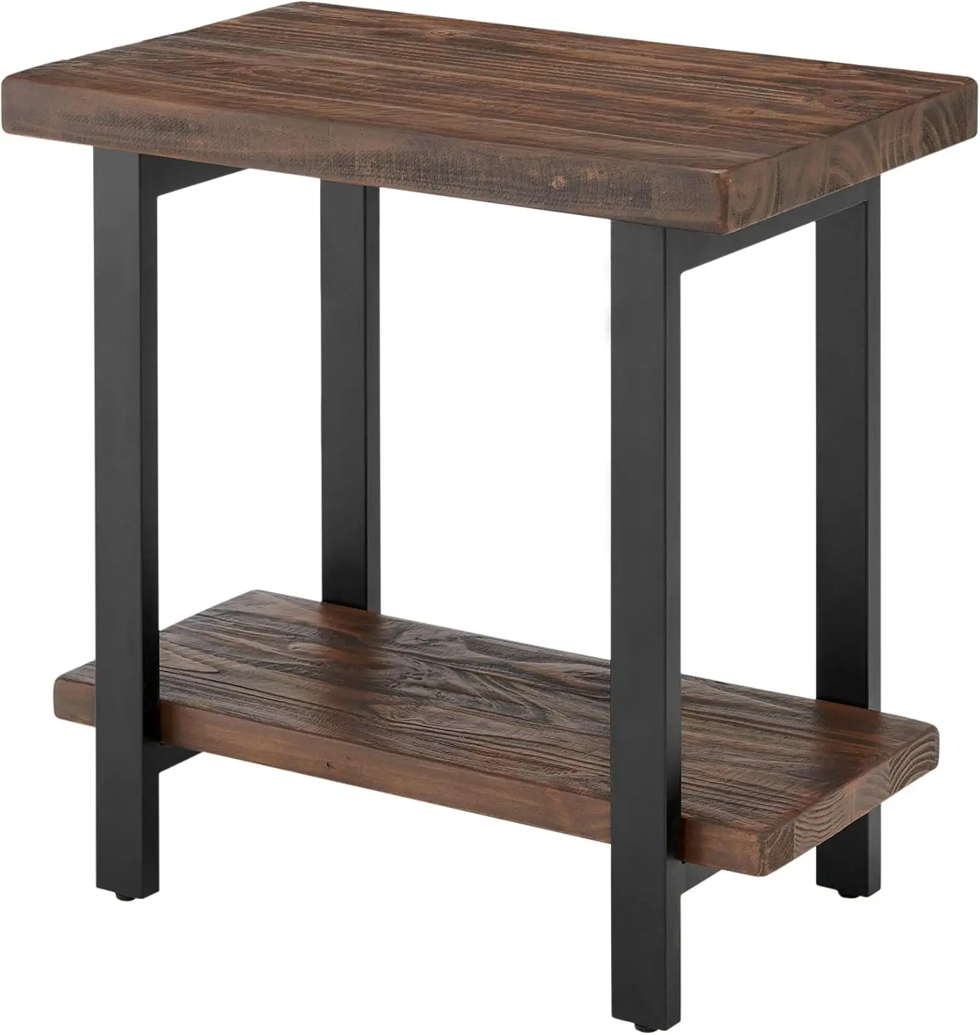 Alaterre Furniture Pomona Metal and Wood End Table, 17 in x 27 in x 27 in, Brown