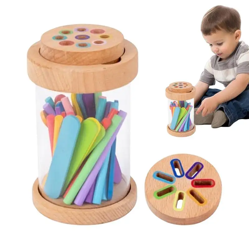 

Toddler Sorting Toys Wooden Sensory Stick Puzzle Learning & Education Toys Matching Game Fine Motor Skill Toys Toddler Counting
