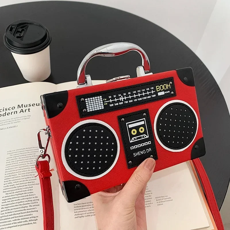 2024  Popular Shoulder Crossbody Bag Women Creative Personality Funny Retro Radio Handbag Fashion design Small Square Bag