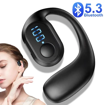 Bluetooth kulaklık V5.3 kablosuz Handsfree kulaklık için Mic ile tek kulaklık iPhone Android Samsung dizüstü spor kulaklık