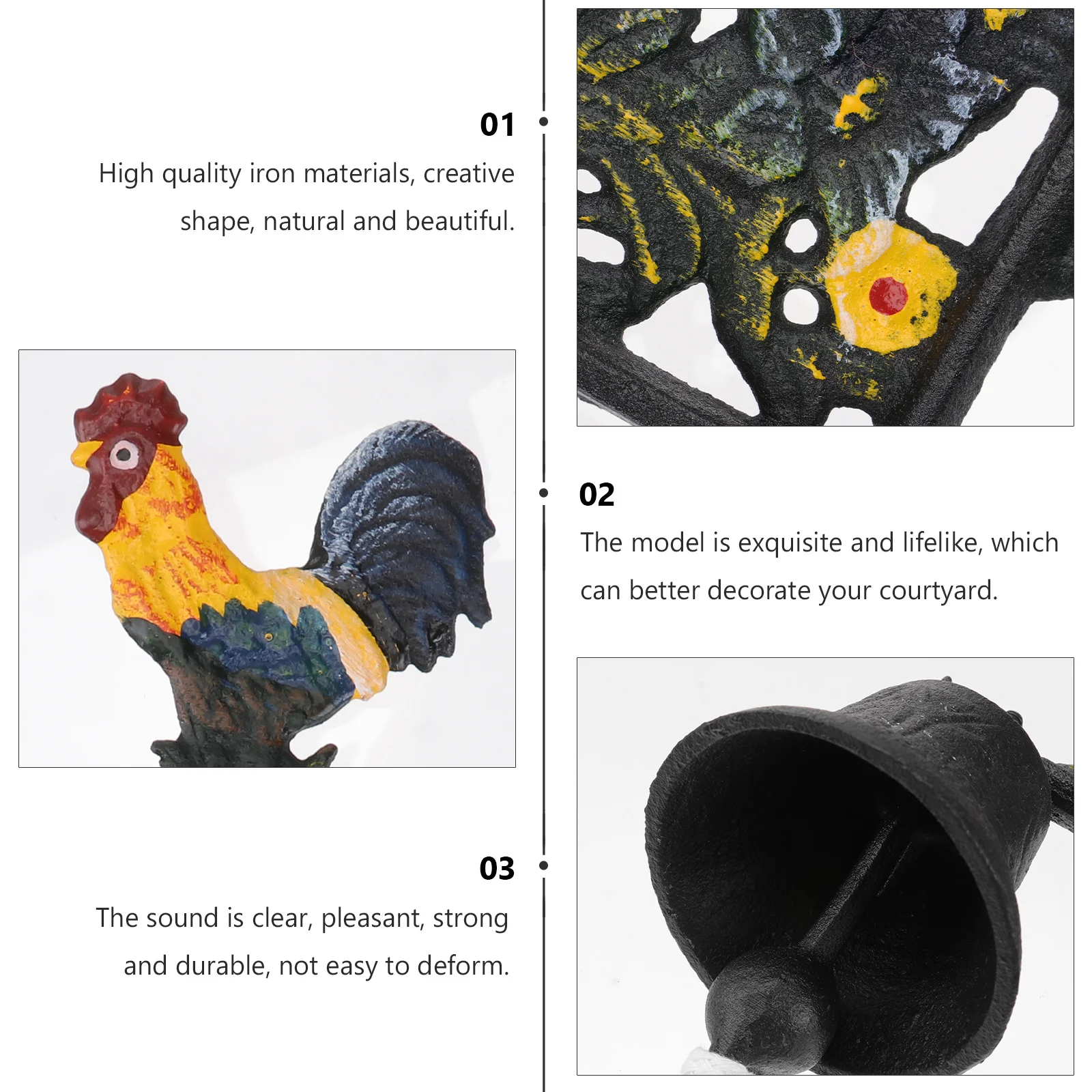 

1pcs Rustic Iron Door Bell Vintage Style Decorative Wall Mounted Welcome Bell For Garden Front Porch Housewarming Gift