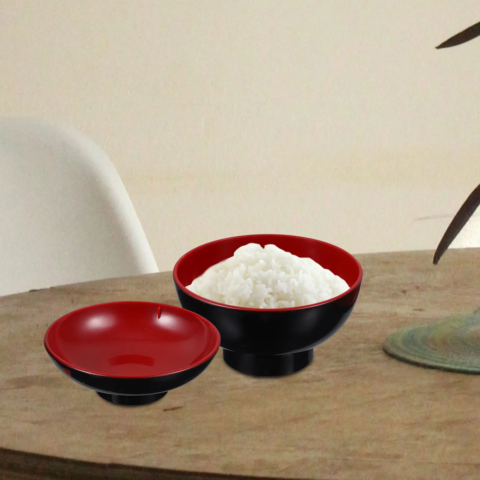 

Two Color Maple Leaf Soup Bowl Japanese Rice Lidded Food Container Dustproof Cover Multi-Function Serving Bowl Home Party