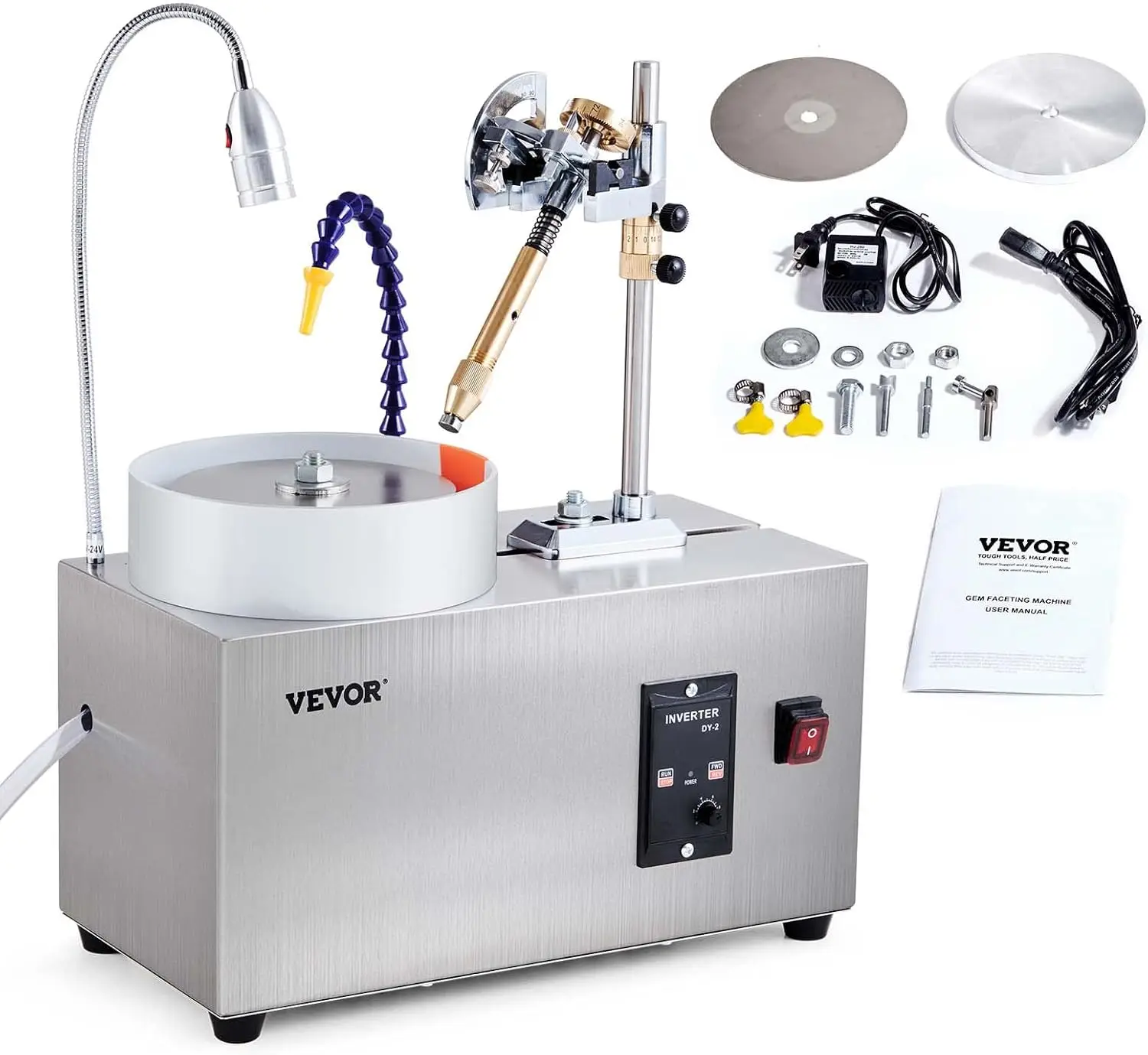 

Gem Faceting Machine, 180W Jade Grinding Polishing Machine 0-2980RPM Adjustable Rotating Speed, Rock Jewel Angle Polisher