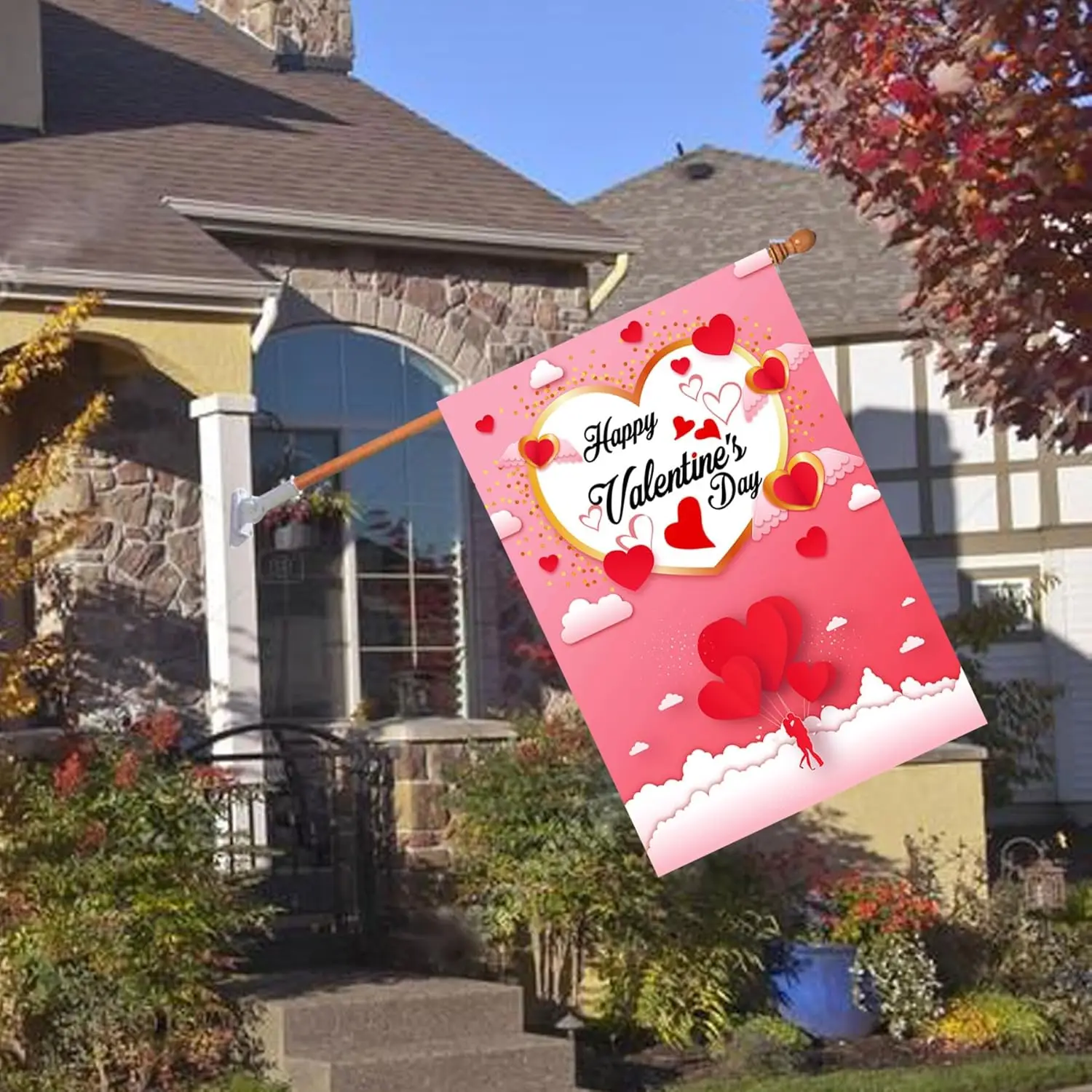 Valentine Flag, Double Sided Valentine's Day Flag Love Combination Valentine Garden Flag 28 x 40 Inch Valentine House Flags