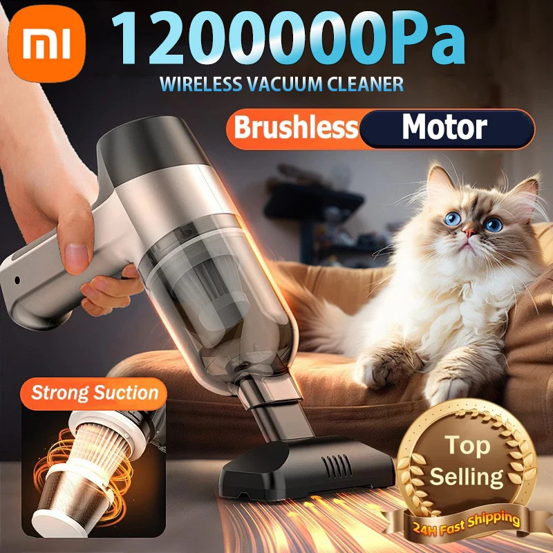 NEW Xiaomi 1200000Pa Wireless Car Vacuum Cleaner Strong Suction Handheld Robot Home & Car Dual USE Mini Vacuum Cleaner Appliance