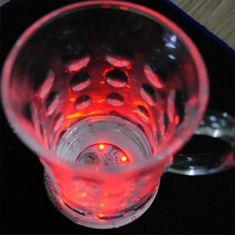 LED Flash Coaster Light Battery Powered Luminous Bottle Stickers Wine Cup Mats Lamp Ktv Bar Party Drink Cups Decor Wholesale