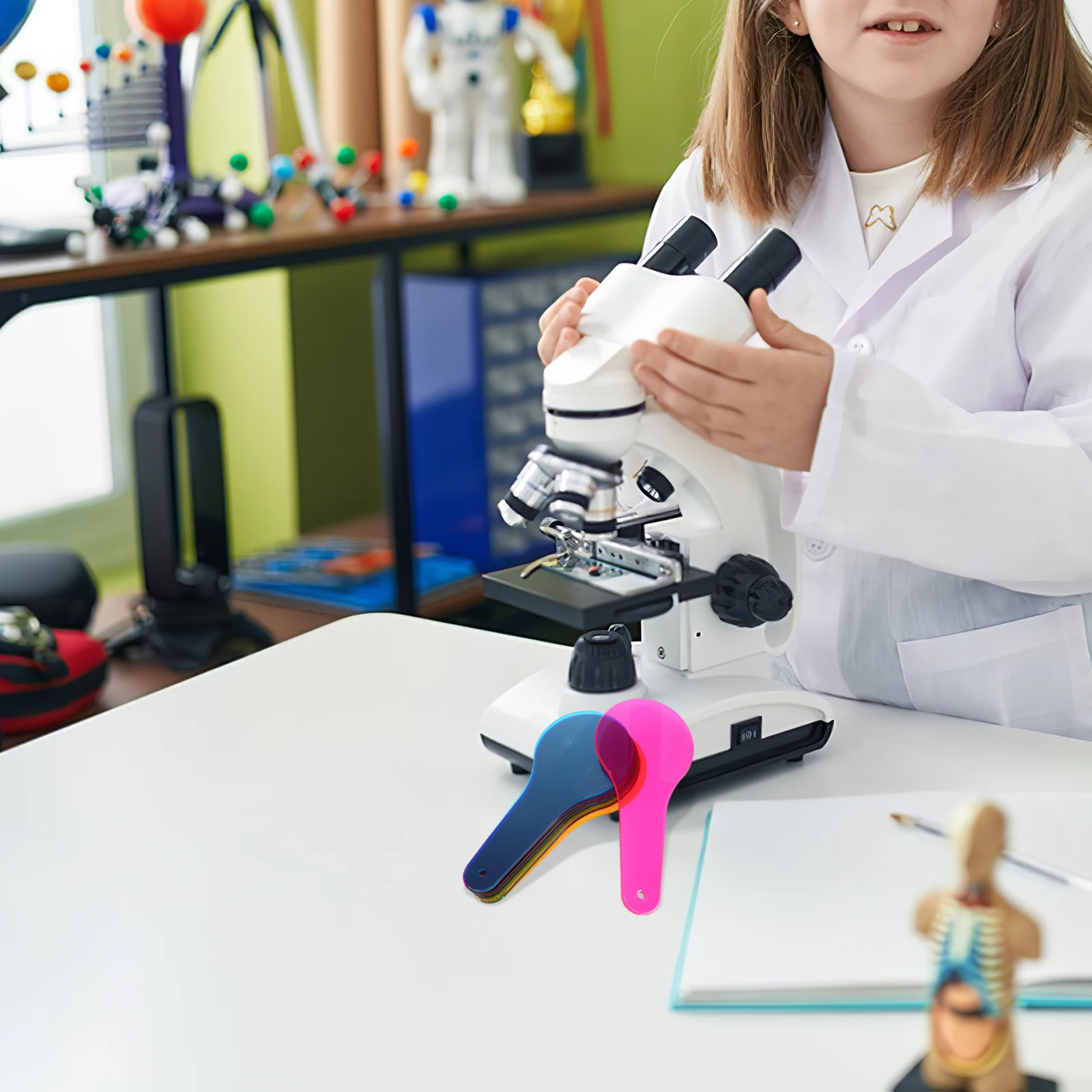 

8 Sheets Colored Translucent Acrylic Sheets Primary Color Learning Tool for School Educational Color Mixing Science Teaching