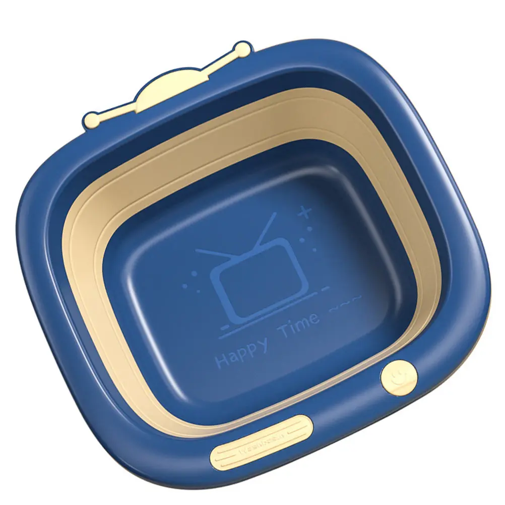 

1pc Cartoon Collapsible Washbasin for Newborn Baby Folding Portable Bathtub Lightweight Space-Saving Foldable Basin