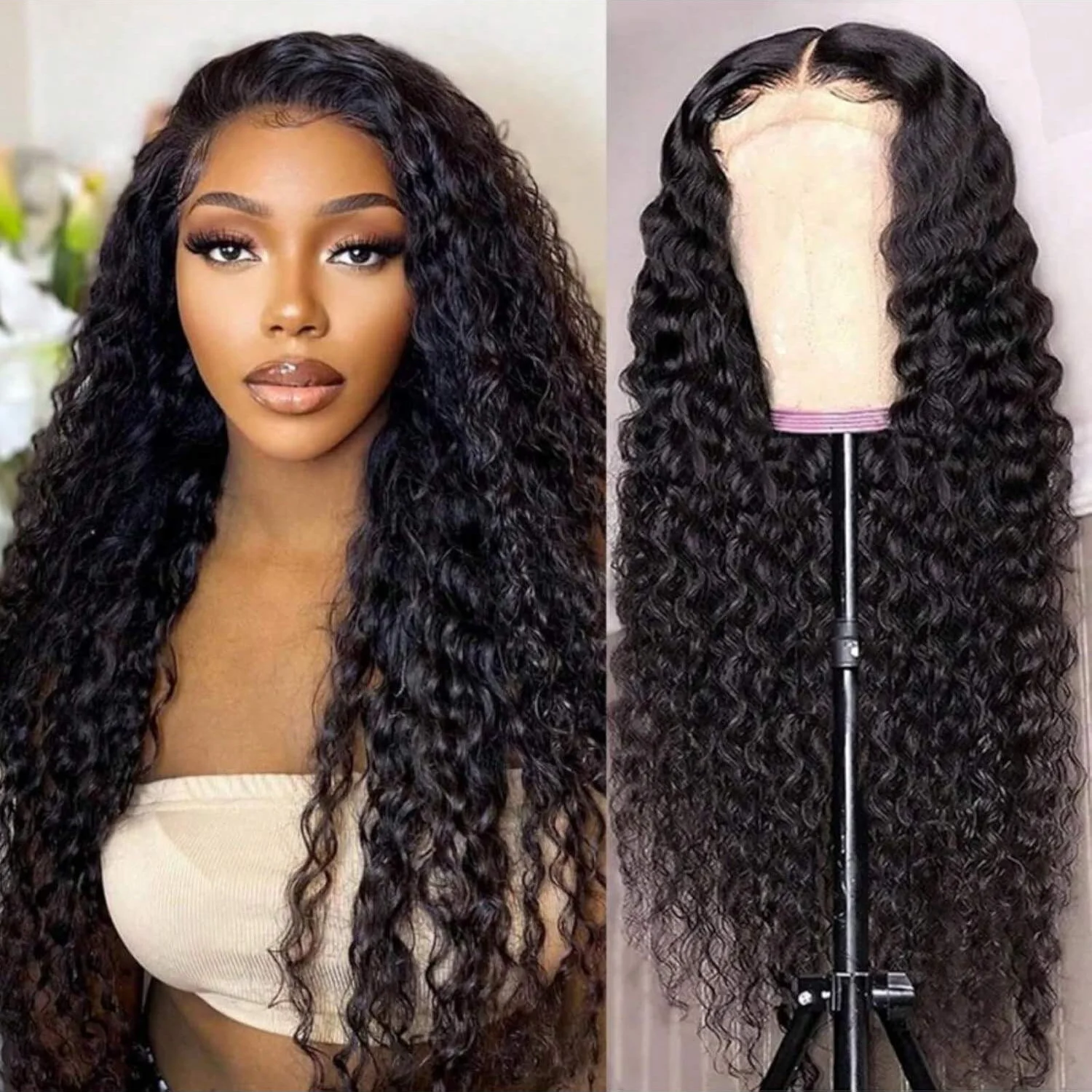 13x6 Deep Wave Brazilian Hair Wigs For Women Brazilian Remy Hair Natural Color Human Hair Lace Front Wig 200 Density