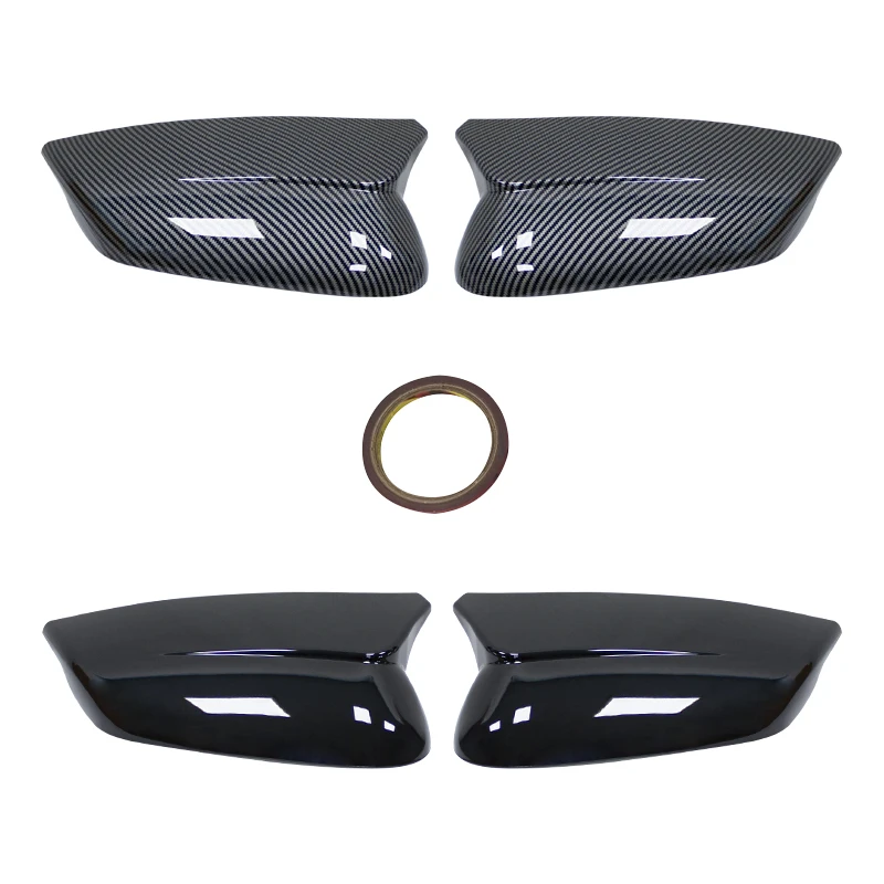 For KIA EV6 2022 2023 Trim Cover Side Mirror Molding 1 Pair ABS Black Cap Carbon Fiber Style Durable Easy To Install