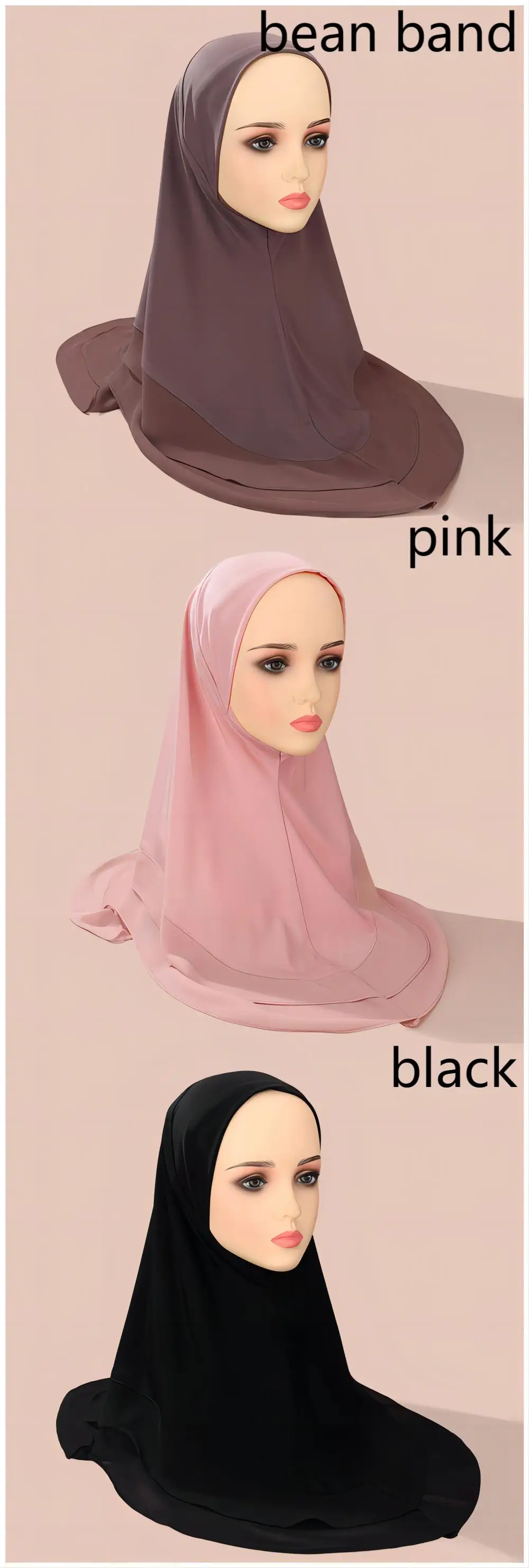 New Sleeve Solid Colour Headscarf Crystal Hemp + Double Chiffon Side Sleeve Chin Wrap Foulard Musulmane Pour Femme  Muslim