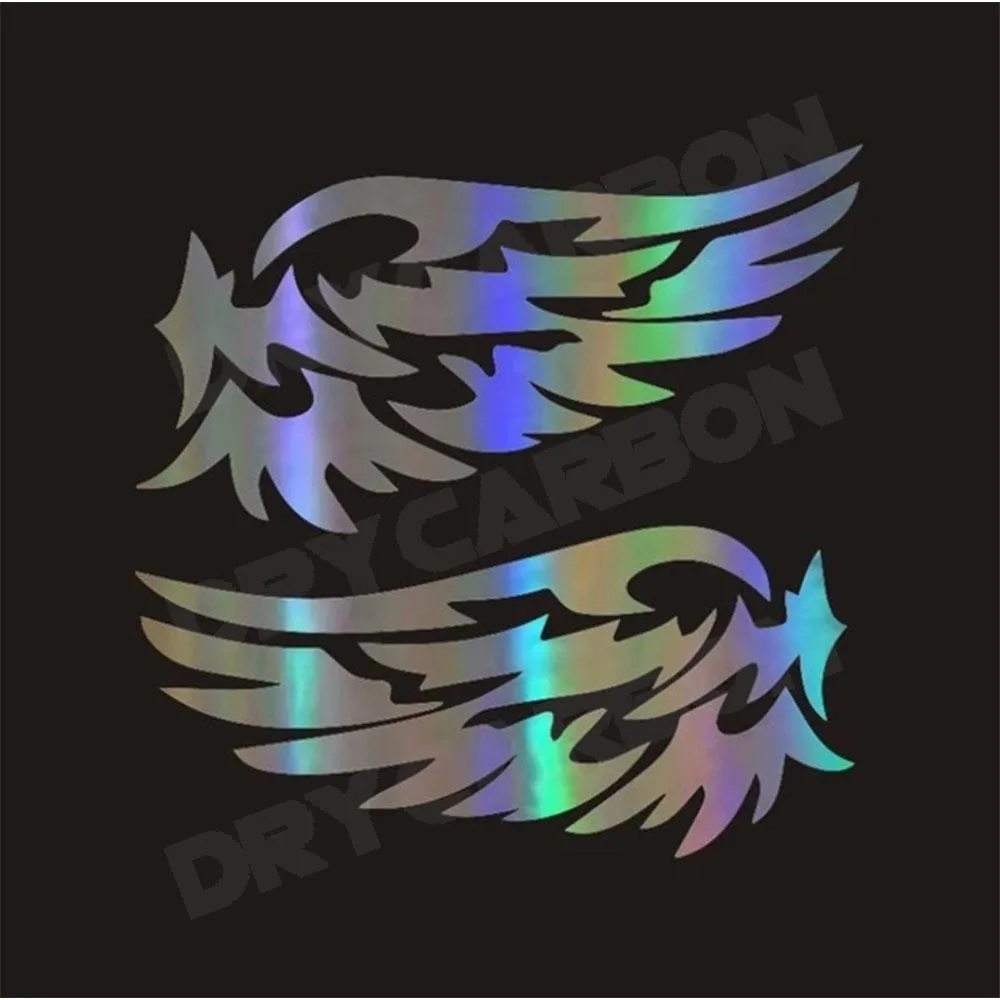 Calcomanías adhesivas para coche con alas de Ángel, decoración de motocicletas, pegatinas reflectantes 3D impermeables, pegatinas de pegamento