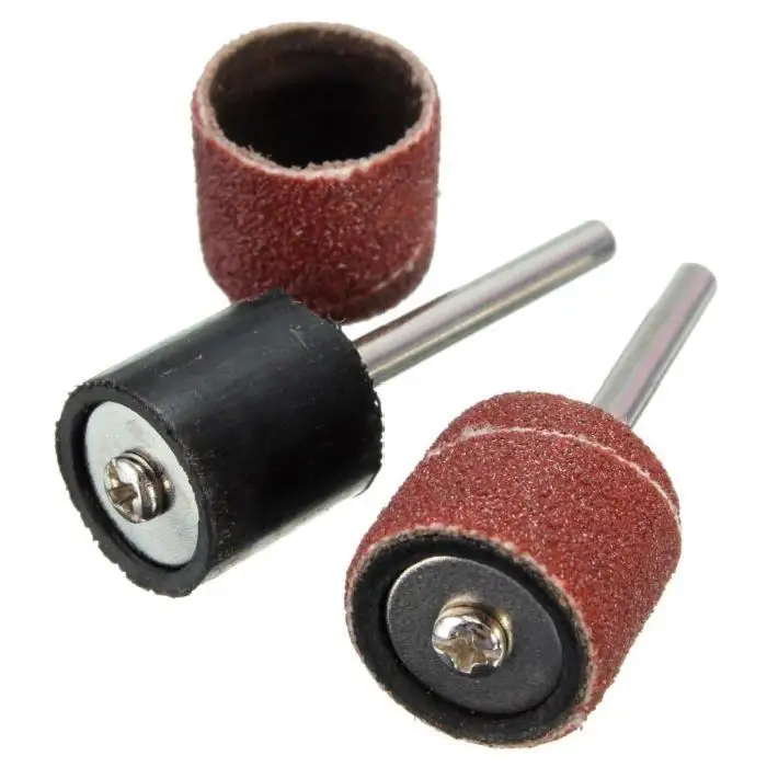 100 Pieces 1/2 inch Polished sandpaper ring Polishing Abrasive Tape in silicon carbide + 2 Pieces x Rotary Chuck or mandrels