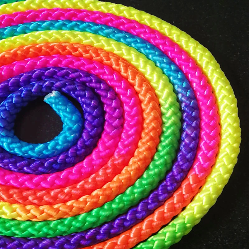 Sports Gym Rainbow Color Rhythmic Gymnastics Rope Solid Competition Arts Training Ropes