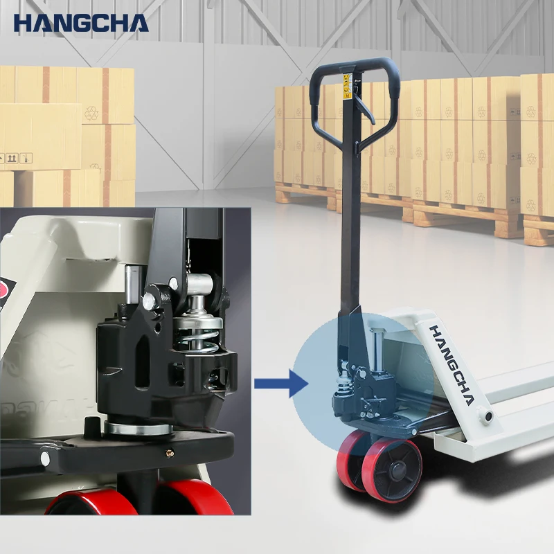 Hangcha ISO CE High Quality 2500kg Fork Outer Width 550*1150mm Manual Jack Hydraulic Pallet Trucks Polyurethane Wheels Forklifts