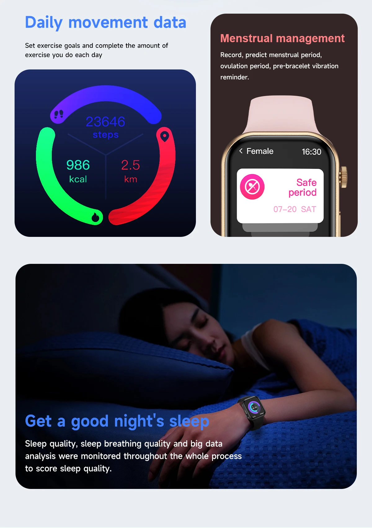 LIGE Ultra Smart Watch 3 Armbänder für Männer und Frauen, AMOLED, Herzfrequenz, Bluetooth, Anruf, Sport, Fitness, wasserdicht, Smartwatch für iOS und Android – Detail 15