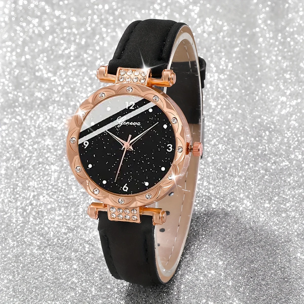 Womens Watches 5Pcs Set Luxury Rhinestone Women Fashion Elegant Wristwatch Quartz Watch For Girl WristWatch Bracelet Gift gallery 5