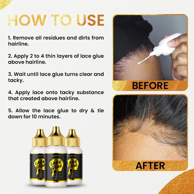 Lem rambut palsu renda 38ml 1.34oz, perekat pengganti rambut dan penghilang lem Wig 1oz 30ml kombinasi untuk renda depan ekstensi rambut