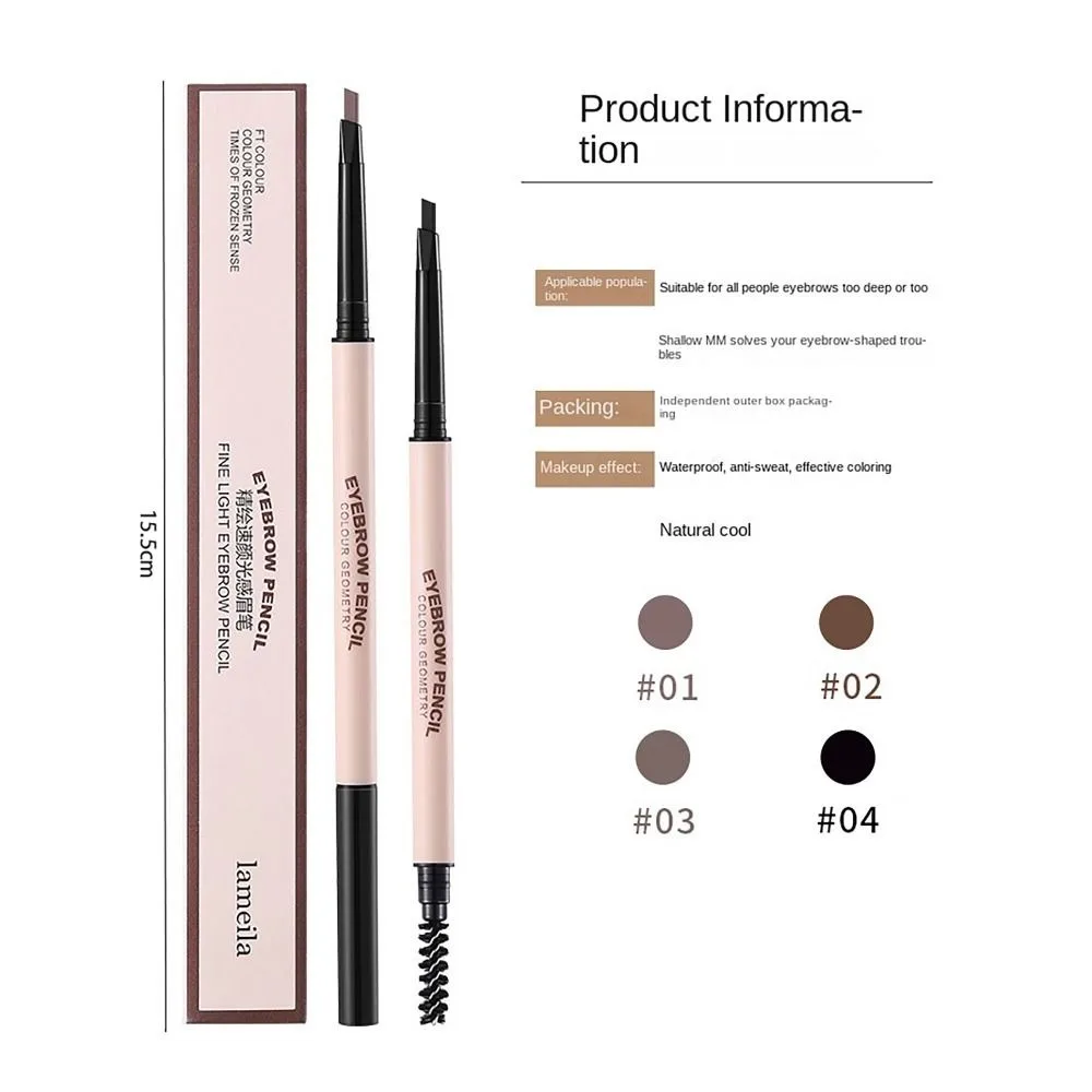 Professioneller, wasserfester, matter Augenbrauenstift mit zwei Spitzen und Pinsel. Augenbrauenstift-Tönung. Langlebiges, nicht verschmierendes Augenbrauen-Make-up