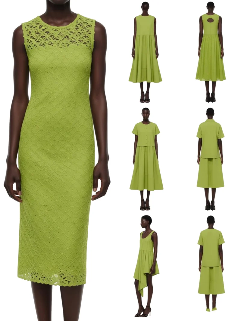 Green Men African Embroidered 100% Cotton Lace Nigerian Swiss Voile Couple Fabric Fashion Garment Occasional Events Dress Sewing