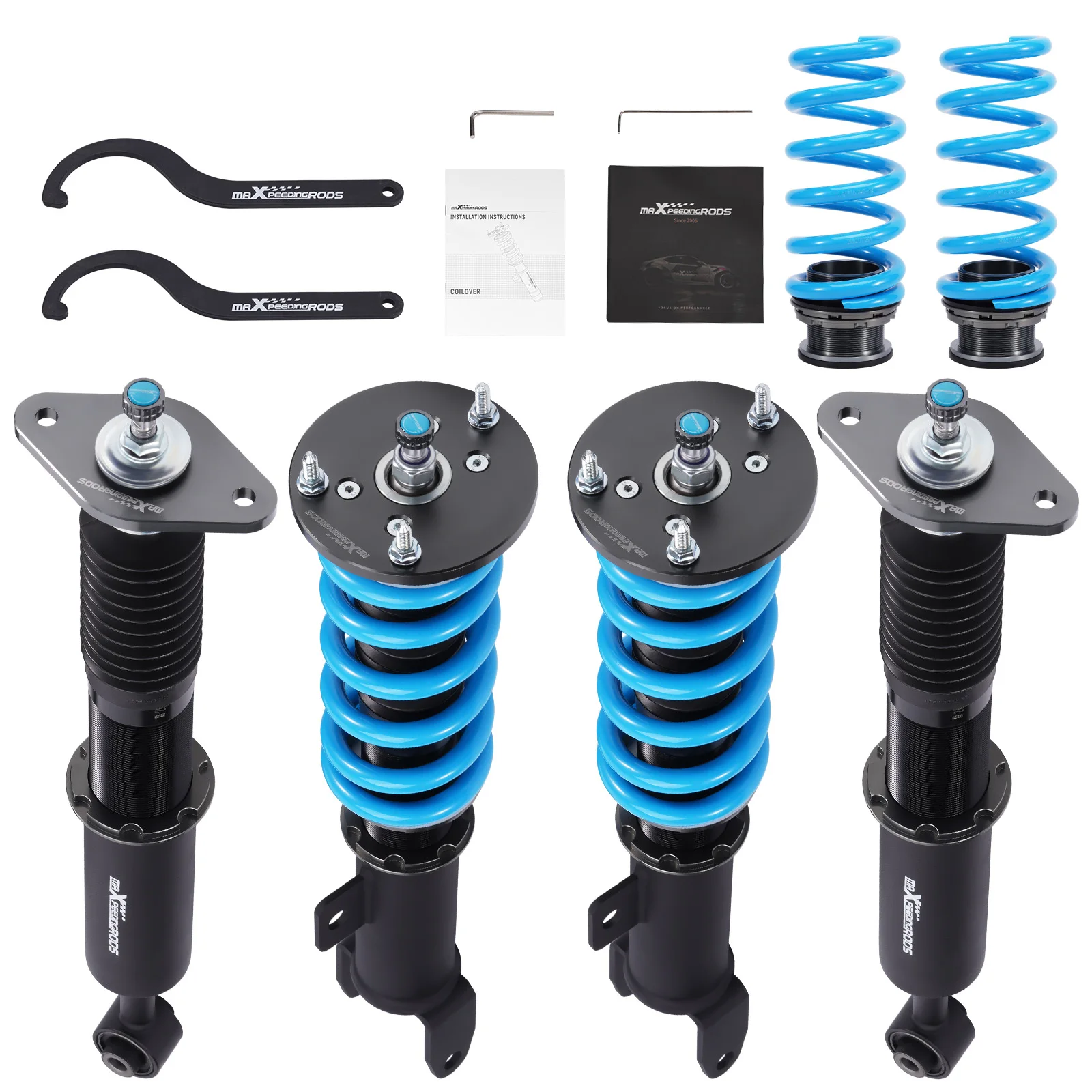 MaXpeedingrods Coilovers 24 Click Shock+Spring for Charger Challenger 11-22 RWD Front & Rear Coilovers Suspension