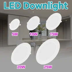 Ultra cienka oprawa Led typu Downlight oświetlenie wpuszczane lampy sufitowe AC220V reflektor okrągły panel lampa szafka wewnętrzna domowa lampka nocna