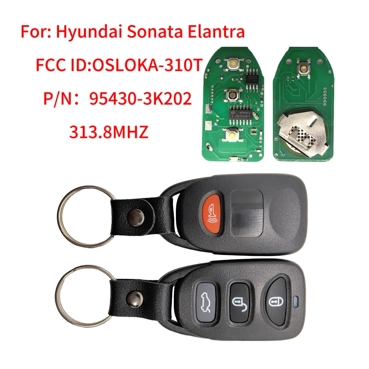 Jingxin Smart Remote Control Car Key For Hyundai Elantra Sonata 2007-2010 For Accent 2011 2012 FCC: OSLOKA-310T 95430-3K202 keys