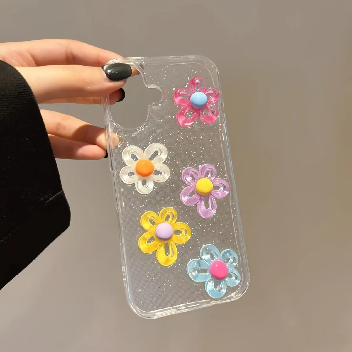 3D-Blumen Luxus Glitzer Handyhülle für iPhone 17 13 16 15 11 12 14 Pro Max 17 Air XR X 16e Weiche Stoßfeste Hülle – Detail 8