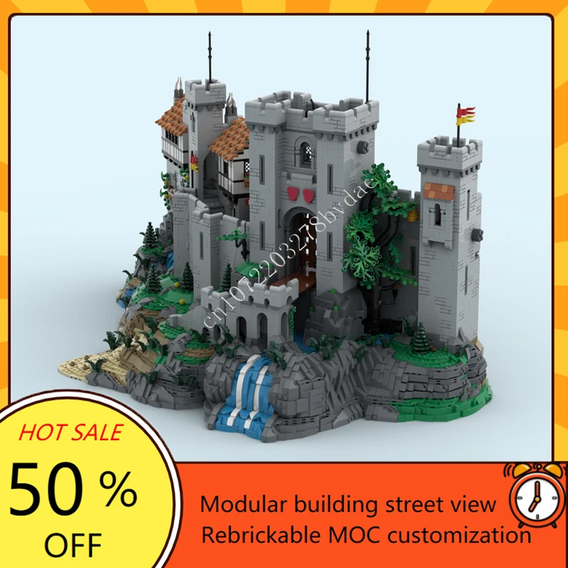 9059 Uds. MOC Castillo Medieval modelo de bloques de construcción Castillo del Caballero León base mejora ladrillo técnico DIY Set juguete para regalos de vacaciones