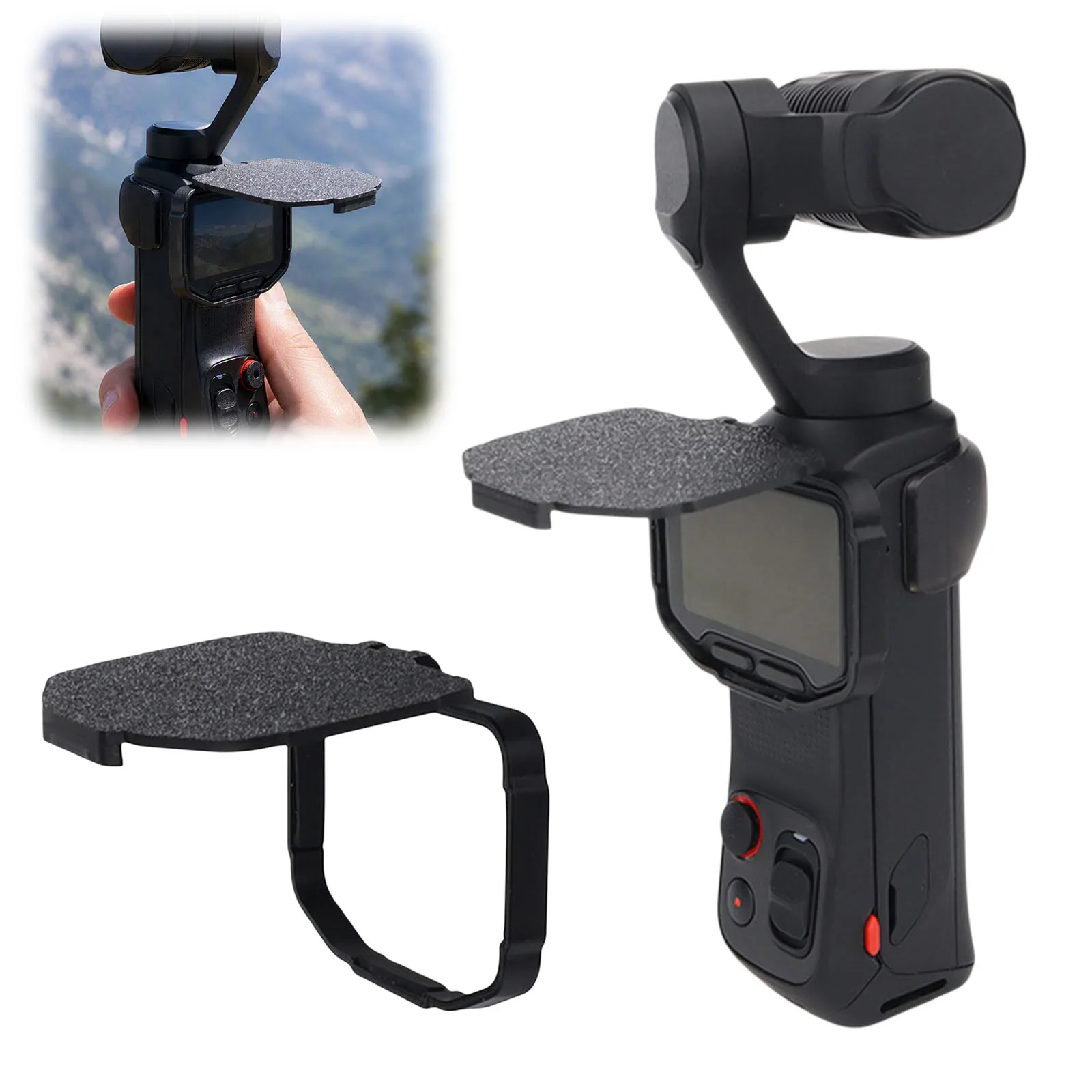 LCD Glare Blocker Sun Hood for Insta360 Luna Ultra Foldable Wings ABS Screen Protector Cover